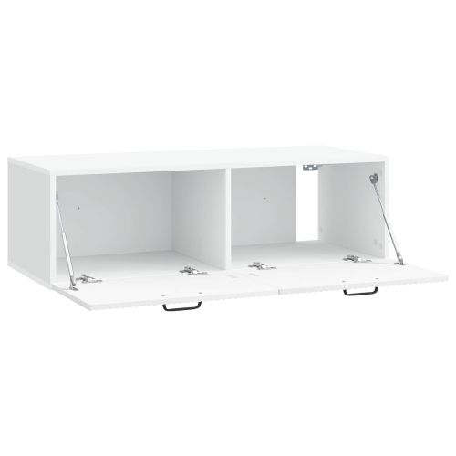 Стенно монтиран ТВ шкаф Монтиране на стена Бяло 98 x 41 x 30 см