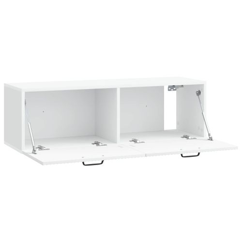 Стенно монтиран ТВ шкаф Монтиране на стена Бяло 98 x 31 x 30 см