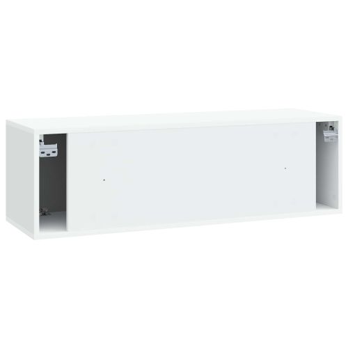 Стенно монтиран ТВ шкаф Монтиране на стена Бяло 98 x 31 x 30 см
