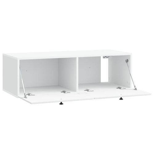 Стенно монтиран ТВ шкаф 98 x 41 x 30 см Бяло