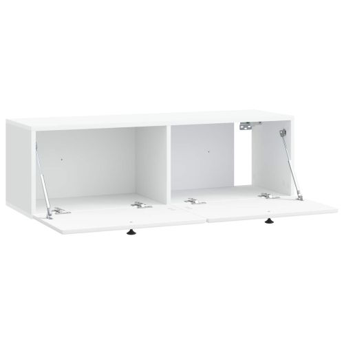 Стенно монтиран ТВ шкаф 98 x 31 x 30 см Бяло