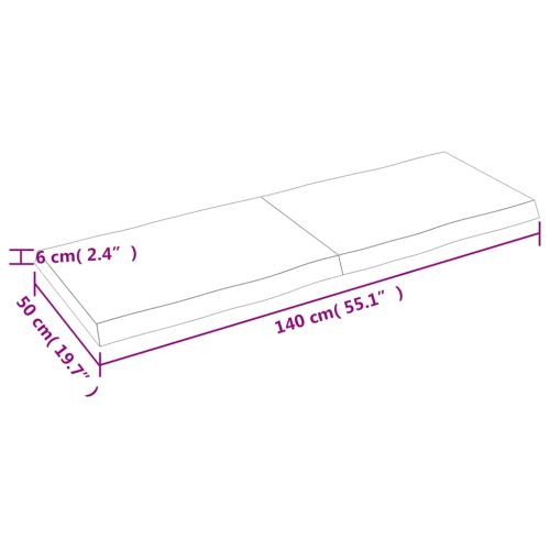 Плот за маса светлокафяв 140x50x(2-6) см обработен масивен дъб