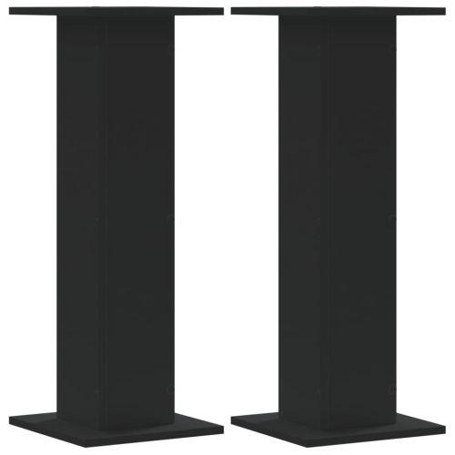 Стойки за тонколони 2 бр черни 30x30x80 см инженерно дърво