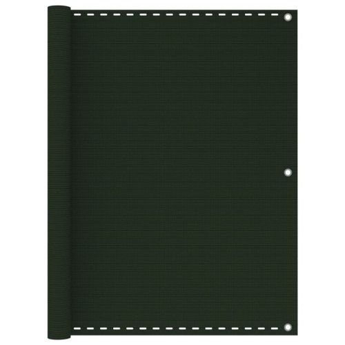 Балконски параван, тъмнозелен, 120x400 см, HDPE