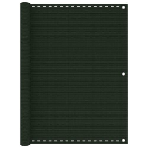 Балконски параван, тъмнозелен, 120x500 см, HDPE