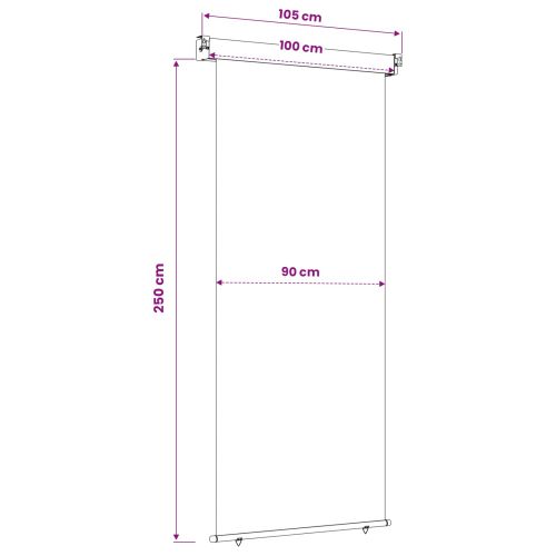 Навес за странична защита на балкон 100 x 250 cm