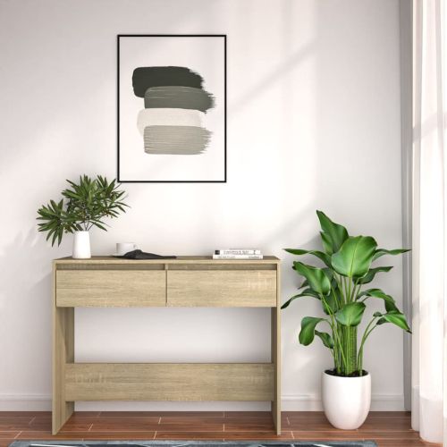 Конзолна маса, дъб сонома, 100x35x76,5 см, инженерно дърво