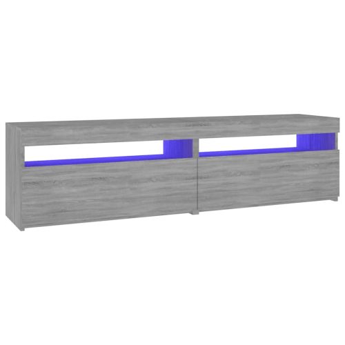 ТВ шкафове с LED осветление, 2 бр, сив сонома, 75x35x40 см