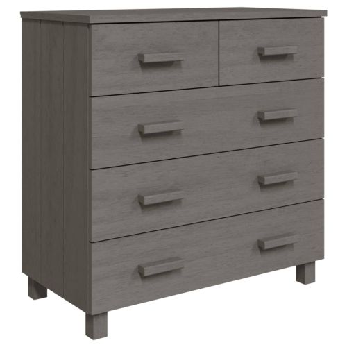Сайдборд HAMAR светлосив 79x40x80 см борово дърво масив