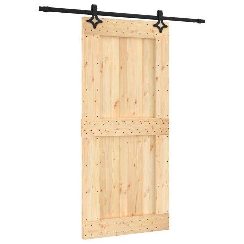 Преплъзваща се врата Естествено и черно 95 x 210 cm