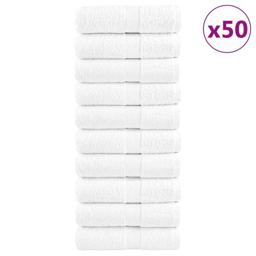 Премиум кърпи за баня SOLUND 50 бр. Бели 15x21 см 600 г/м²