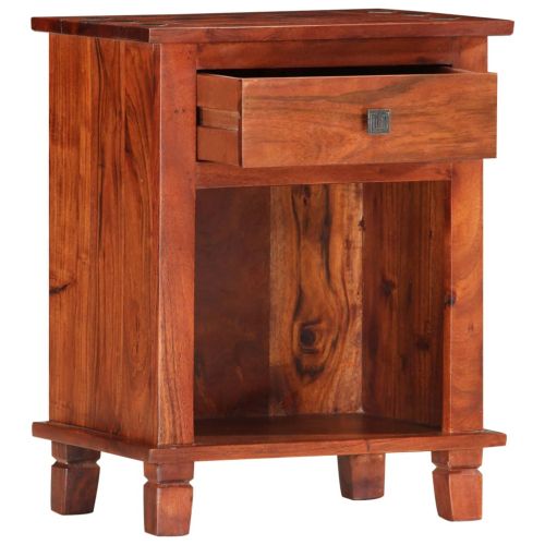 Нощно шкафче 40x30x50 см, масивна акациева дървесина