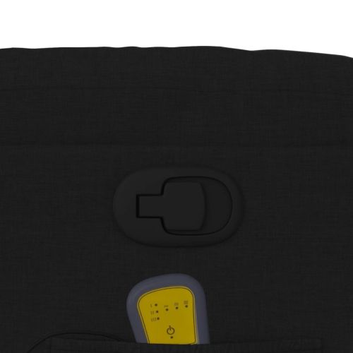 Масажен фотьойл с регулируема облегалка, черен, плат