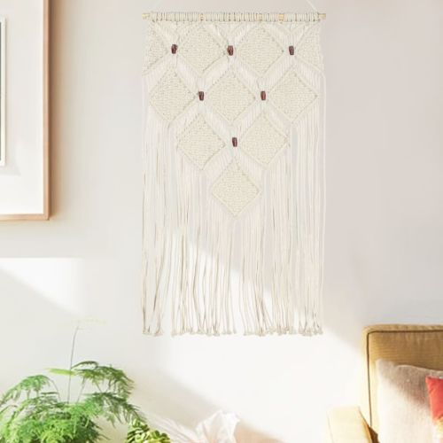 Стенна закачалка с макраме 40x80 см, памук