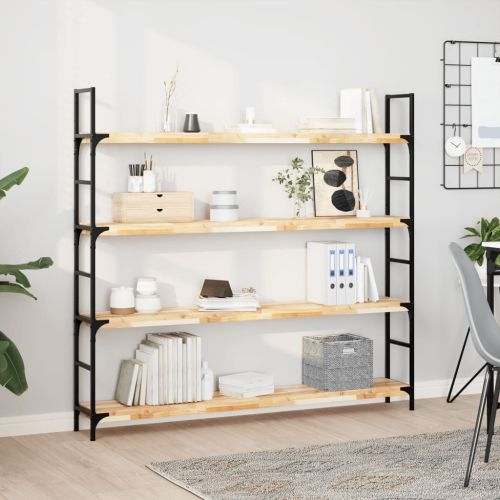 Плаващи рафтове, 2 бр., 120x20x4 см, необработена масивна дървесина, акация