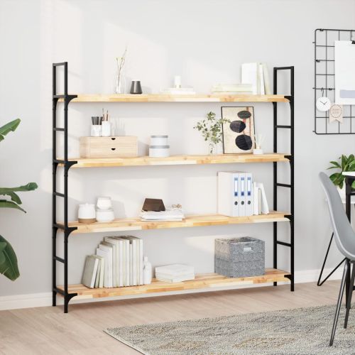 Плаващи рафтове, 3 бр., 120x20x4 см, необработена масивна дървесина, акация