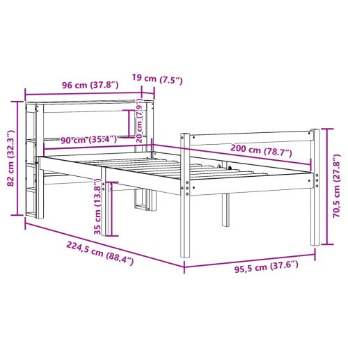 Легло за възрастни с табла без матрак 90x200 см
