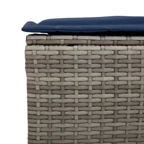 Градински комплект от 6 дивана с възглавници, сив, полиратан