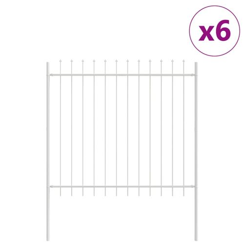 Градска ограда 6 pcs Бяло 10,2 x 1,5 м