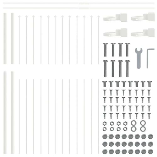 Градска ограда 7 pcs Бяло 11,9 x 1,5 м