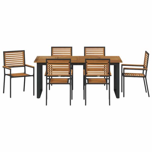 Комплект за хранене в градината 7 pcs Черно