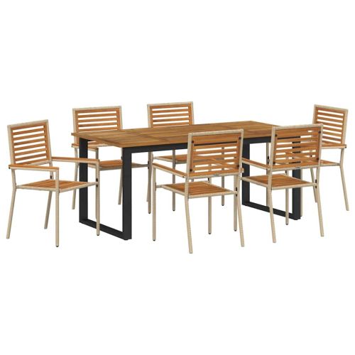 Комплект за хранене в градината 7 pcs Бежово
