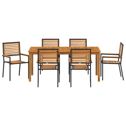 Комплект за хранене в градината 7 pcs Черно