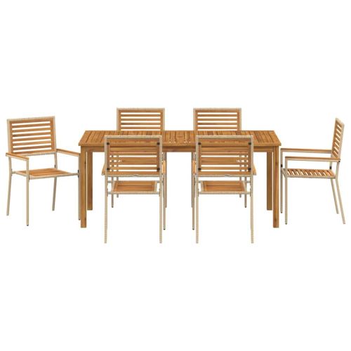 Комплект за хранене в градината 7 pcs Бежово
