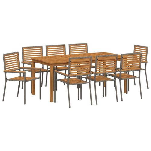 Комплект за хранене в градината 9 pcs Сив