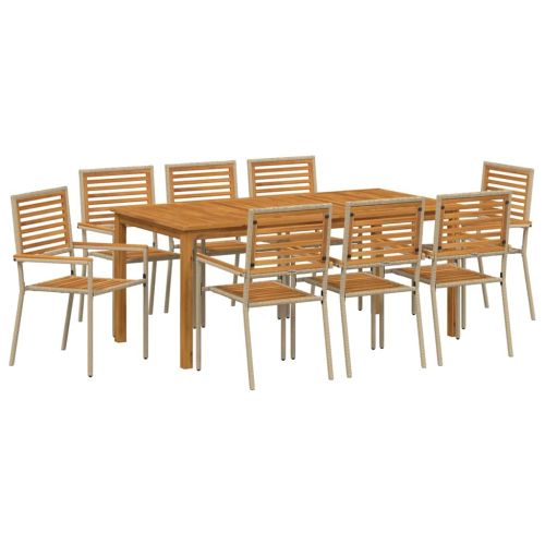 Комплект за хранене в градината 9 pcs Бежово