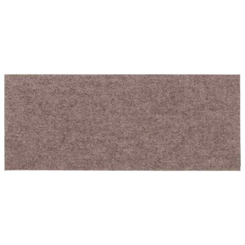 Изтривалки за стълби, самозалепващи се, 30 бр., 60x25 см, светлокафяви, правоъгълни