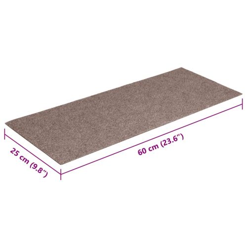 Изтривалки за стълби, самозалепващи се, 30 бр., 60x25 см, светлокафяви, правоъгълни