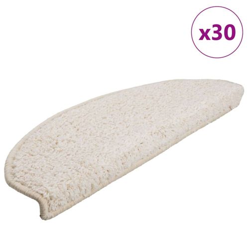 Изтривалки за стълби, 30 бр., 65x21x4 см, бели, полукръгли, големи