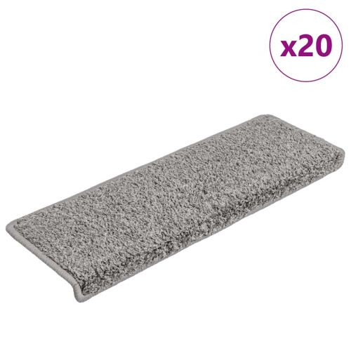 Изтривалки за стълби, 20 бр., 65x21x4 см, сиви, с правоъгълен кант