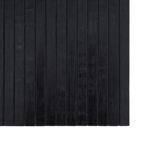 Правоъгълен килим, черен, 60x100 см, бамбук