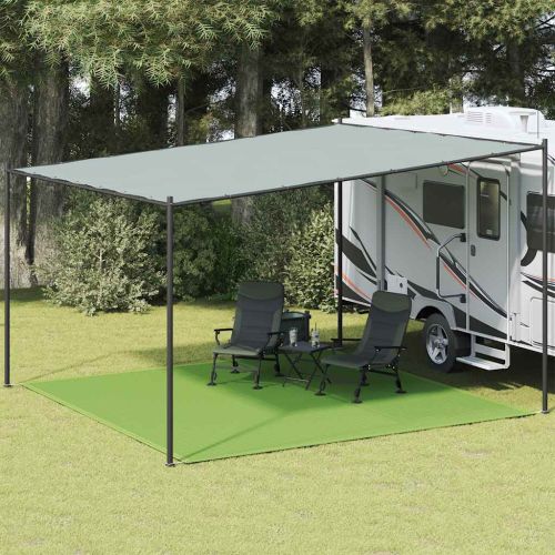 Килим за палатка, светлозелен, 400x400 см, HDPE