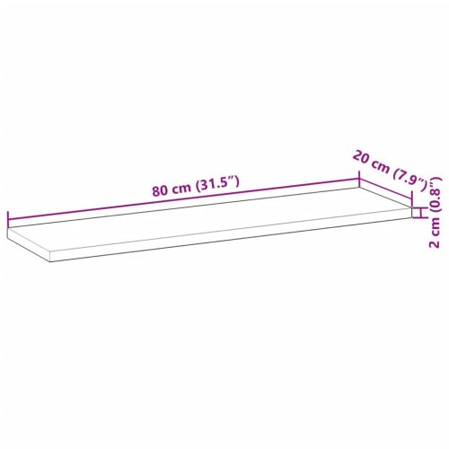 Плот за маса 80x20x2 см, правоъгълен, масивна акация