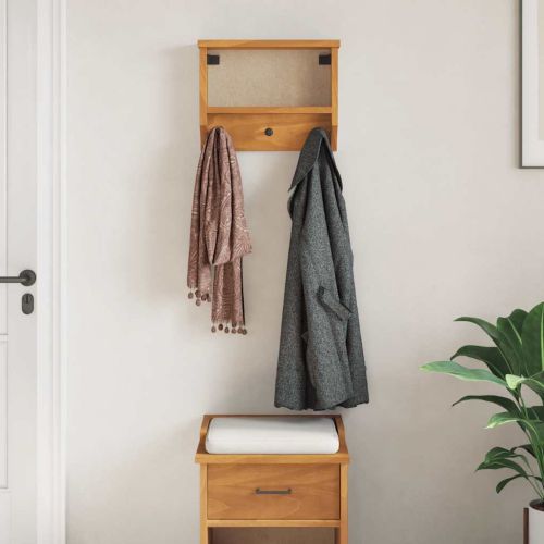 Стенна закачалка за палта SANDNES 45x12x35 см, масивна дървесина, бор