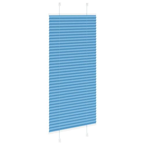 Плисирана щора, синя, 65x100 см, ширина на плата 64,4 см, полиестер