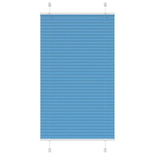 Плисирана щора, синя, 75x100 см, ширина на плата 74,4 см, полиестер