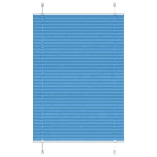 Плисирана щора, синя, 95x100 см, ширина на плата 94,4 см, полиестер