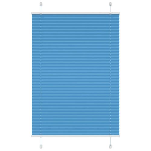 Плисирана щора, синя, 100x100 см, ширина на плата 99,4 см, полиестер