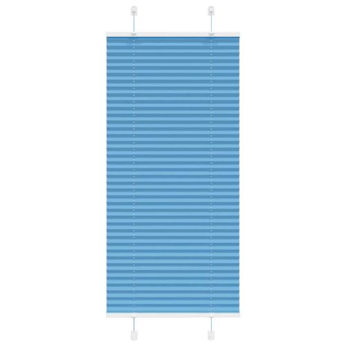 Плисирана щора, синя, 55x150 см, ширина на плата 54,4 см, полиестер