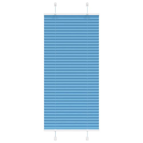Плисирана щора, синя, 65x150 см, ширина на плата 64,4 см, полиестер