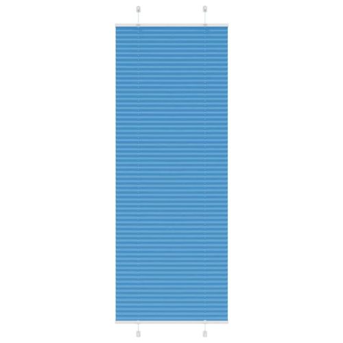 Плисирана щора, синя, 80x200 см, ширина на плата 79,4 см, полиестер