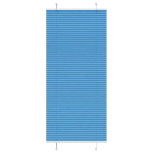 Плисирана щора, синя, 85x200 см, ширина на плата 84,4 см, полиестер