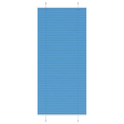 Плисирана щора, синя, 90x200 см, ширина на плата 89,4 см, полиестер