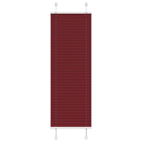 Плисирана щора, бордо червена, 45x100 см, ширина на плата 44,4 см, полиестер