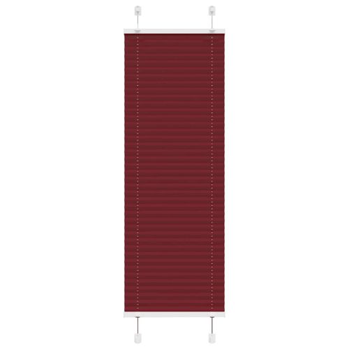 Плисирана щора, бордо червена, 45x150 см, ширина на плата 44,4 см, полиестер
