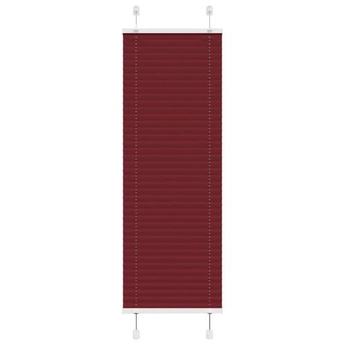 Плисирана щора, бордо червена, 50x150 см, ширина на плата 49,4 см, полиестер